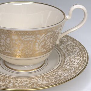 Franciscan ☕️ Masterpiece China Renaissance Gold Footed Tea Cup & Saucer Set